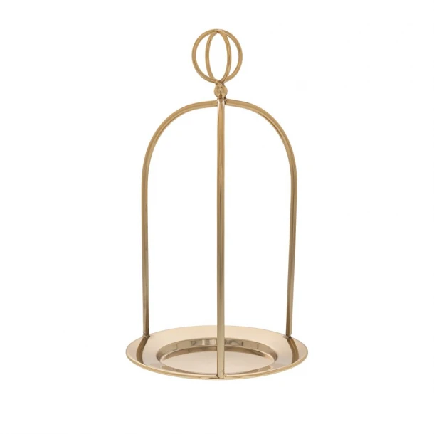 Δίσκος Σερβιρίσματος Μεταλλικός Χρυσός Με Χερούλι 17x24εκ. iliadis 86764