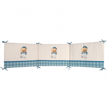 Πάντα Κούνιας Microfiber 45x195εκ. Essential Baby 8842 Γκρι-Μπεζ-Μπλε Greenwich Polo Club