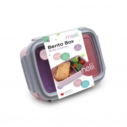 Φαγητοδοχείο Με Έως 2 Χωρίσματα Bento Pink-Purple 880ml Melii MEL21800