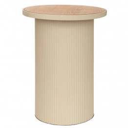 Τραπεζάκι Σαλονιού Μεταλλικό Με Ξύλινη Επιφάνεια Κρεμ 36x36x45,5εκ. iliadis 92554