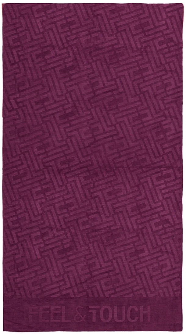 Πετσέτα Θαλάσσης Polyester-Poliammide 90x170εκ. Feel & Touch Icon Aubergine