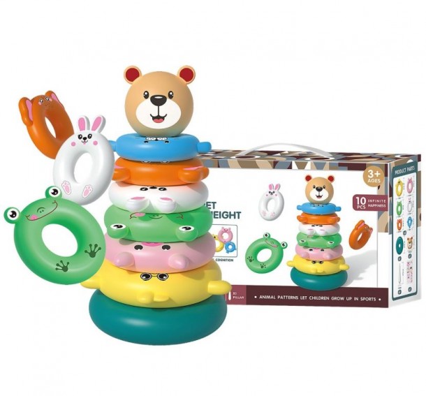 Εκπαιδευτική Πυραμίδα Ζωάκι 26x8x16εκ. Toy Markt 74-1120