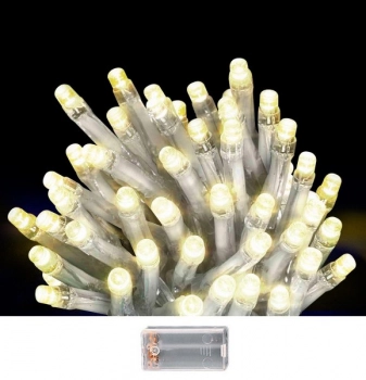 Λαμπάκια Μπαταρίας 50 Led-5,2μ. Θερμό Λευκό Φως Με Πρόγραμμα Xmas fest 93-3490