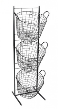 Μανάβης 3 Όροφος Μεταλλικός Μαύρος ESPIEL 35x33x114εκ. AST402