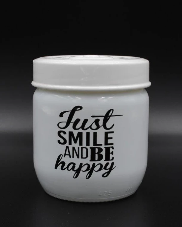 Δοχείο Κουζίνας Γυάλινο 425ml Just Smile Veltihome 21-14635 White