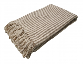 Ριχτάρι Υφαντό Polycotton Διθέσιος 180x250εκ. Natural-Beige Komvos Home 7012064-2