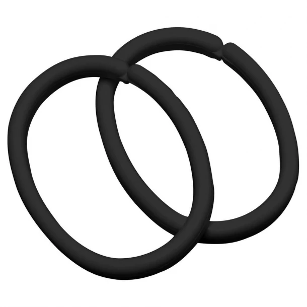 Κρίκοι Κουρτίνας Μπάνιου Σετ 12τμχ Πολυπροπυλενίου Black Sealskin 252060212