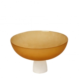 Διακοσμητικό Μπωλ Γυάλινο Μουσταρδί Caprice ESPIEL 28x28x17,5εκ. DAC1720