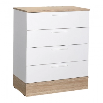 Συρταριέρα Pelita pakoworld σε λευκή-oak απόχρωση 72x40x88εκ
