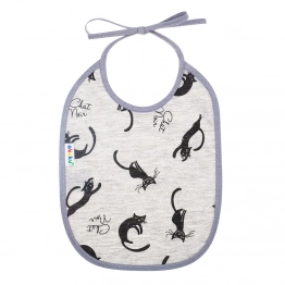 Σαλιάρα Αδιάβροχη Βαμβακερή με Δέσιμο για Βρέφη Γατούλες akuku A1666