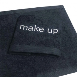 Πετσέτα Βαμβακερή Make Up 30x30εκ. Plain Line Μαύρη