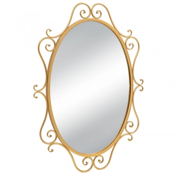 Καθρέπτης Τοίχου Οβάλ Μεταλλικός Χρυσός 60x2x84εκ. iliadis 89210