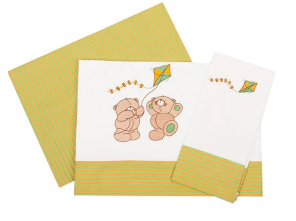 Σετ Σεντόνια Βαμβακερά Κούνιας 120x170εκ. Χαρταετός 91 Dimcol