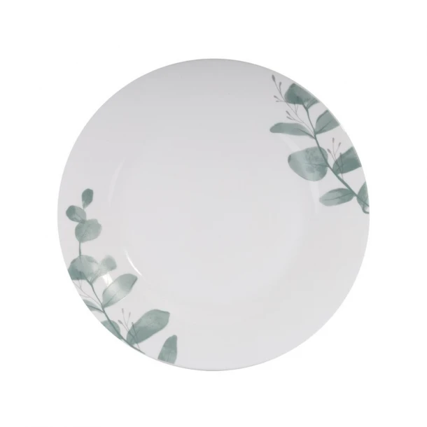 Πιάτο Ρηχό Φαγητού Γυάλινο Green 25,5εκ. Leaf Eaton ME25031525