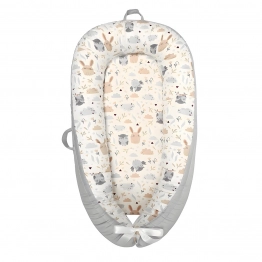 Φωλιά Ύπνου Βαμβακερή 85x55x15εκ. Vaya Εκρού-Γκρι Melinen 20005223