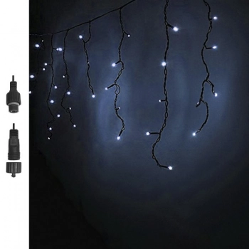 Λαμπάκια-Βροχή 100Led-110x80εκ. Ψυχρό Λευκό Φως Επεκτεινόμενα Με Πρόγραμμα Xmas fest 93-3481