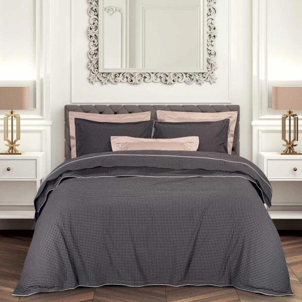 Σετ Παπλωματοθήκη Βαμβακερή Υπέρδιπλη 220x240εκ. Essential 2374 Dark Grey Greenwich Polo Club