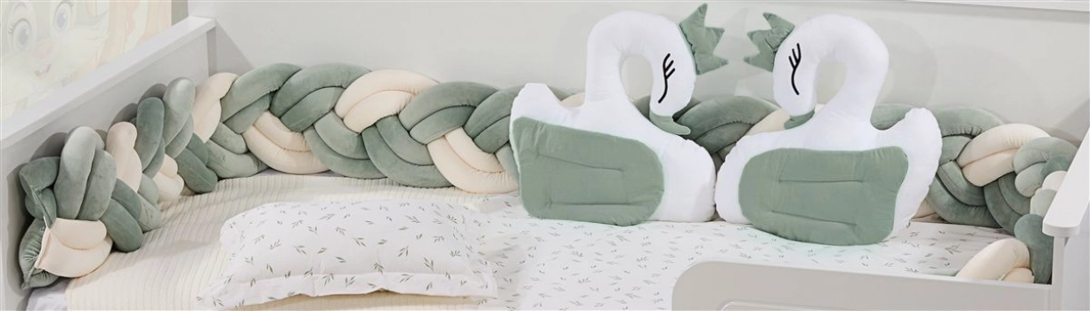 Πάντα Κούνιας Πλεξούδα Polyester 220εκ. Velvet 22 White-Green DimCol