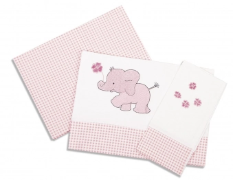 Σετ Σεντόνια Βαμβακερά Κούνιας 120x170εκ. Ελεφαντάκι 17 Dimcol