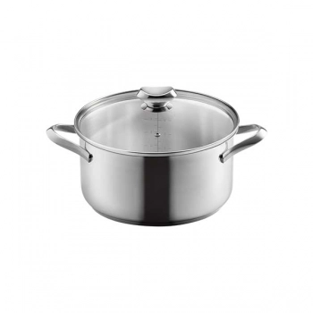 Κατσαρόλα Ανοξείδωτη Με Γυάλινο Καπάκι 24εκ.-5ltr Metaltex 16-311225