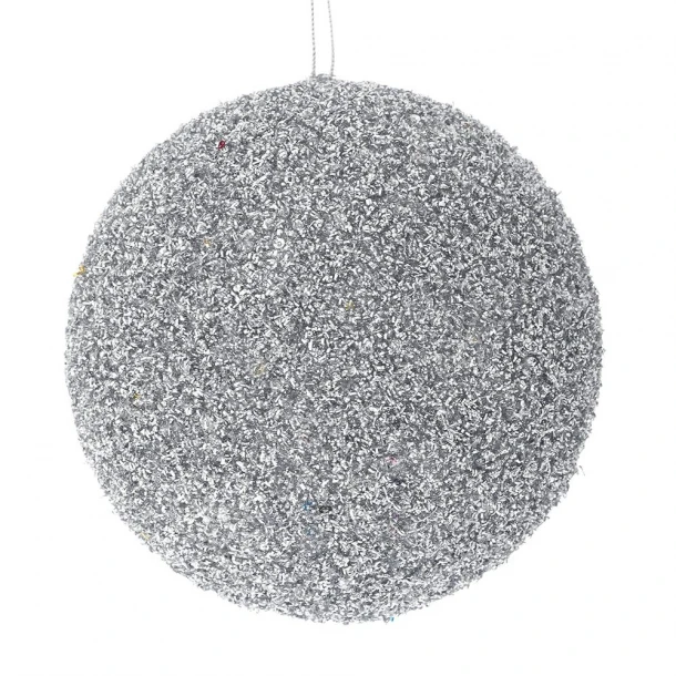 Χριστουγεννιάτικη Μπάλα Polyfoam Ασημί Glitter 10εκ. iliadis 83506