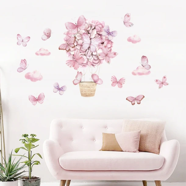 Αυτοκόλλητα Τοίχου Pink Butterflies 53x88εκ. Sipo SIP-WS63029