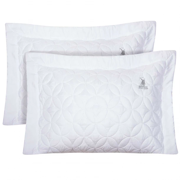 Ζεύγος Μαξιλαροθήκες Microfiber 50x70+8εκ. Classic 2357 Λευκό Greenwich Polo Club