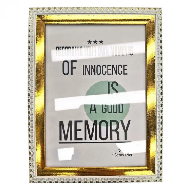 Κορνίζα Πλαστική Χρυσή-Λευκή 13x18εκ. Homie 12-2035