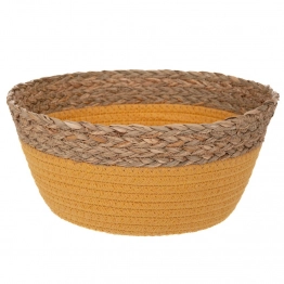 Καλάθι από Σχοινί Και Ψάθα Κίτρινο-Μπεζ iliadis 24x12εκ. 93044