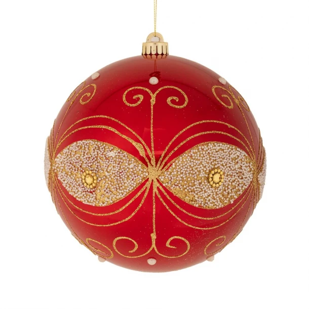 Χριστουγεννιάτικη Μπάλα Πλαστική Περλέ Κόκκινη 15εκ. iliadis 90964