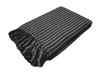 Ριχτάρι Υφαντό Polycotton Διθέσιος 180x250εκ. Black-Light Grey Komvos Home 7012064-3