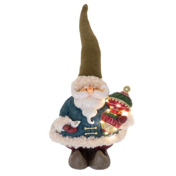 Χριστουγεννιάτικος Διακοσμητικός Άγιος Βασίλης Polyresin Με Led 14x11x25εκ. iliadis 86712