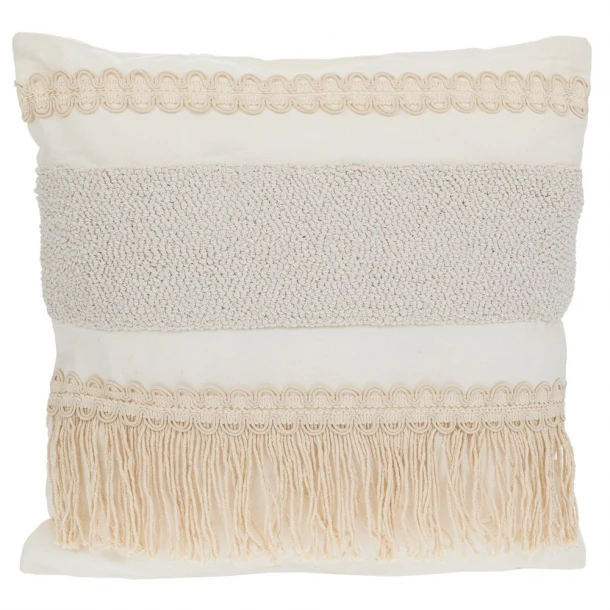 Διακοσμητικό Μαξιλάρι Υφασμάτινο Polycotton Μπεζ-Εκρού 42x42εκ. iliadis 90217