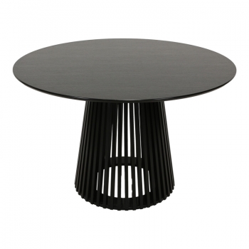 Τραπέζι Domonic pakoworld mdf σε μαύρη απόχρωση Φ120x75εκ