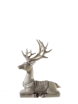 Χριστουγεννιάτικος Διακοσμητικός Τάρανδος Polyester Μπεζ-Καφέ 14x8,3x19εκ. Zen Collection 25.42.51991