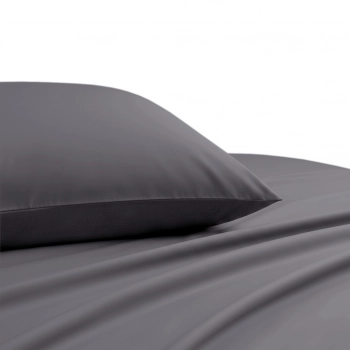 Ζεύγος Μαξιλαροθήκες Βαμβακοσατέν 53x72εκ. Dark Grey Lavish Satin Line Melinen 20005622