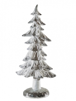 Χριστουγεννιάτικο Διακοσμητικό Δέντρο Polyester Λευκό-Ασημί 17x9x38εκ. Zen Collection 25.41.51881
