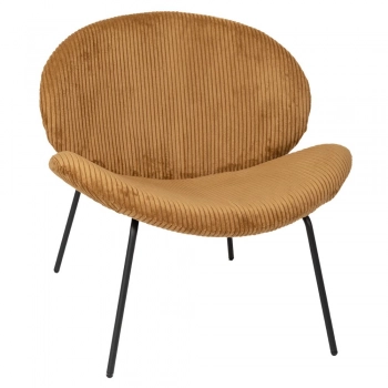 Καρέκλα Lounge Μουσταρδί Birch Breeze Με Μαύρο Μεταλλικό Σκελετό iliadis 74x74x75εκ. 92076