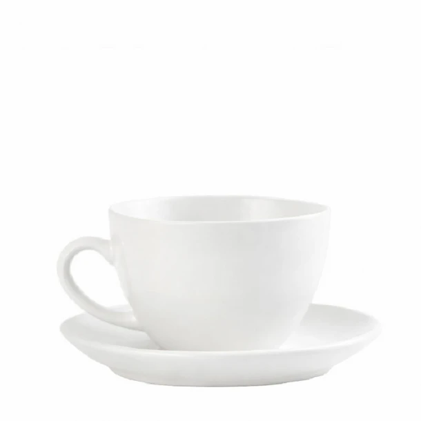 Φλυτζάνι Cappuccino-Τσαγιού Με Πιατάκι Πορσελάνης Morgan White Matte ESPIEL 220ml-14x14x8εκ. OW2057K6