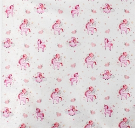 Πάνα Χασές Bebe Βαμβακερή 80x80εκ. Unicorn 208 White-Pink Dimcol