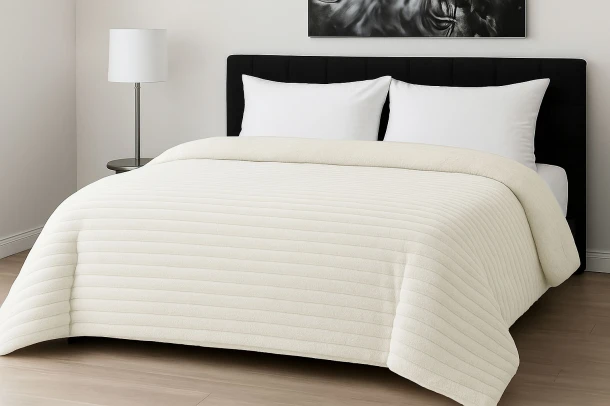 Κουβερτοπάπλωμα Flannel Comfort Μονό 160x220εκ. Rib Ivory Le Blanc 7001044-31