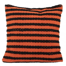 Διακοσμητικό Μαξιλάρι Υφασμάτινο Ριγέ Καφέ-Μαύρο 50x50εκ. iliadis 88910