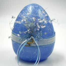 Πασχαλινό Διακοσμητικό Αυγό Γυάλινο Μπλε Royal Art 16εκ. GOU21/8/15LBL