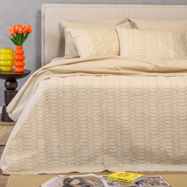 Σετ Σεντόνια Βαμβακερά Υπέρδιπλα 235x270εκ. Paris Ochre Ultra Line Melinen 20005809