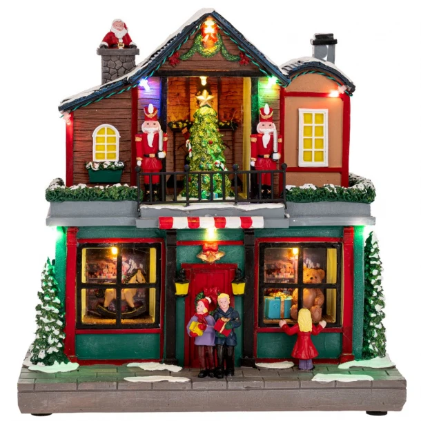 Χριστουγεννιάτικη Παράσταση Polyresin-Πλαστικό Με Φως-Μουσική & Κίνηση Gift Shop 26x15x27εκ. iliadis 90750