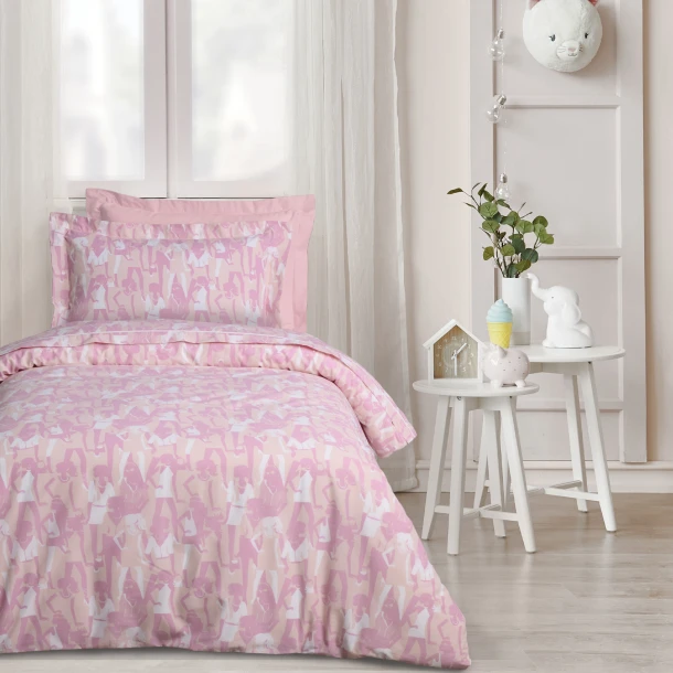 Σετ Σεντόνια Polycotton Μονά 170x260εκ. Kid Line 4987 Pink Das Kids
