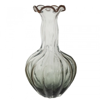 Βάζο Γυάλινο Διάφανο-Γκρι Με Ψηλό Λαιμό 25x42εκ. iliadis 91630