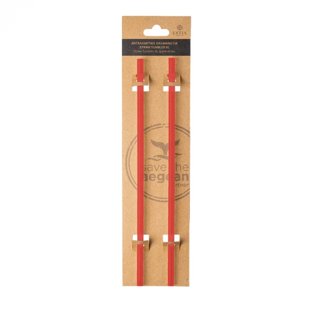 Ανταλλακτικό Καλαμάκι Σετ 2τμχ Straw Tumbler XL 900ml Olympiacos BC Estia 01-36218