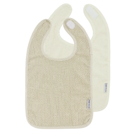 Σαλιάρες Σετ 2τμχ Βαμβακερές Popcorn Natural-Soft Sand Meyco MEY-241.205.CN.01.M2