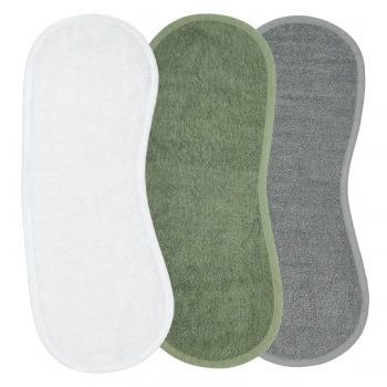 Σετ 3τμχ Λαβέτα Βαμβακερή 53x20εκ. White-Grey-Forest Green Meyco MEY-611406